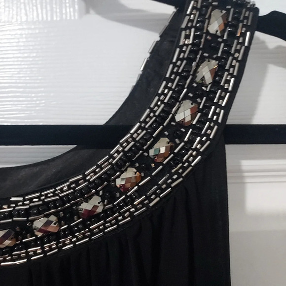 Lane Bryant Black Sleeveless with Jewel & Beaded Collar Dress in Size 22/24 3X - Picture 3 of 8